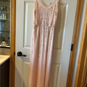 Altar'd State Light Pink Embellished Maxi Dress